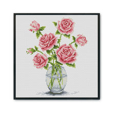 Load image into Gallery viewer, Flowers 11CT Stamped Cross Stitch Kit 30x30cm(canvas)
