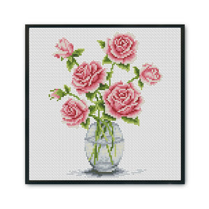 Flowers 11CT Stamped Cross Stitch Kit 30x30cm(canvas)