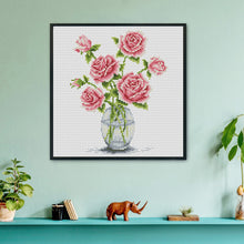 Load image into Gallery viewer, Flowers 11CT Stamped Cross Stitch Kit 30x30cm(canvas)
