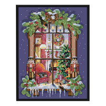 Load image into Gallery viewer, Christmas Window 11CT Stamped Cross Stitch Kit 45x55cm(canvas)
