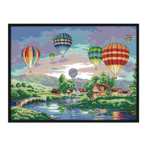 Air Balloon 11CT Stamped Cross Stitch Kit 77x60cm(canvas)