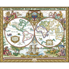 Load image into Gallery viewer, Old World Map 11CT Stamped Cross Stitch Kit 65x54cm(canvas)
