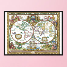 Load image into Gallery viewer, Old World Map 11CT Stamped Cross Stitch Kit 65x54cm(canvas)
