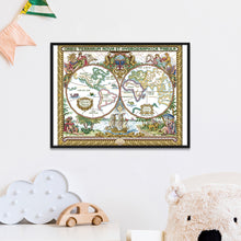 Load image into Gallery viewer, Old World Map 11CT Stamped Cross Stitch Kit 65x54cm(canvas)
