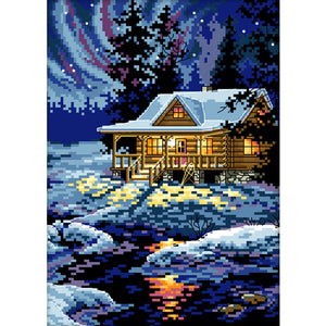 Arctic Night 11CT Stamped Cross Stitch Kit 27x38cm(canvas)