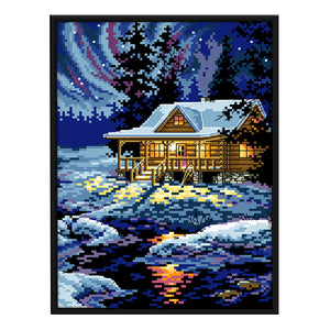 Arctic Night 11CT Stamped Cross Stitch Kit 27x38cm(canvas)