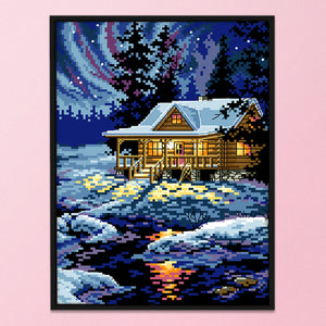 Arctic Night 11CT Stamped Cross Stitch Kit 27x38cm(canvas)