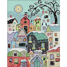 Load image into Gallery viewer, Snow Street Scenery 11CT Stamped Cross Stitch Kit 51x61cm(canvas)
