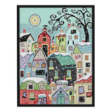 Load image into Gallery viewer, Snow Street Scenery 11CT Stamped Cross Stitch Kit 51x61cm(canvas)
