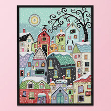 Load image into Gallery viewer, Snow Street Scenery 11CT Stamped Cross Stitch Kit 51x61cm(canvas)
