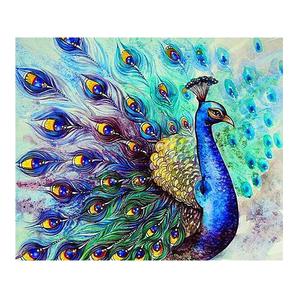 Peacock 11CT Stamped Cross Stitch Kit 60x50cm(canvas)