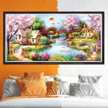 Load image into Gallery viewer, Garden Cottage 11CT Stamped Cross Stitch Kit 153x80cm(canvas)
