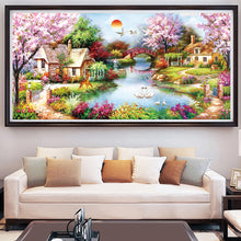 Load image into Gallery viewer, Garden Cottage 11CT Stamped Cross Stitch Kit 153x80cm(canvas)
