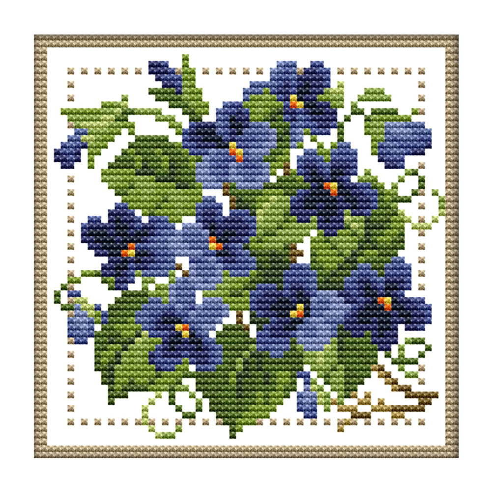 Flower 11CT Stamped Cross Stitch Kit 21x21cm(canvas)