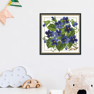 Flower 11CT Stamped Cross Stitch Kit 21x21cm(canvas)