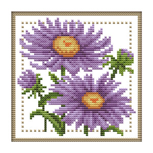 Flower 11CT Stamped Cross Stitch Kit 21x21cm(canvas)