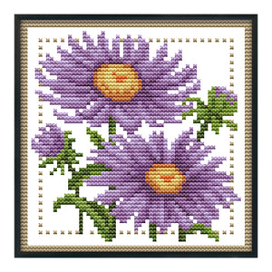 Flower 11CT Stamped Cross Stitch Kit 21x21cm(canvas)