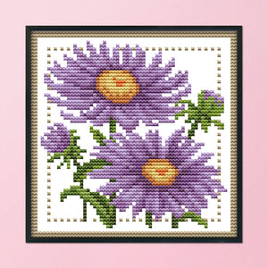 Flower 11CT Stamped Cross Stitch Kit 21x21cm(canvas)