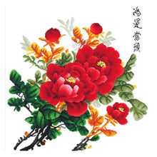 Load image into Gallery viewer, Peony 11CT Stamped Cross Stitch Kit 60x60cm(canvas)
