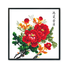 Load image into Gallery viewer, Peony 11CT Stamped Cross Stitch Kit 60x60cm(canvas)
