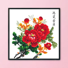 Load image into Gallery viewer, Peony 11CT Stamped Cross Stitch Kit 60x60cm(canvas)
