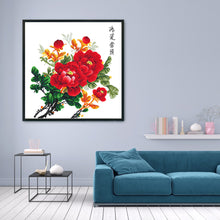 Load image into Gallery viewer, Peony 11CT Stamped Cross Stitch Kit 60x60cm(canvas)
