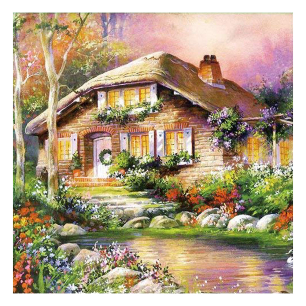 Scenery Light House 11CT Stamped Cross Stitch Kit 40x40cm(canvas)