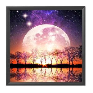 Moon Tree 11CT Stamped Cross Stitch Kit 40x40cm(canvas)