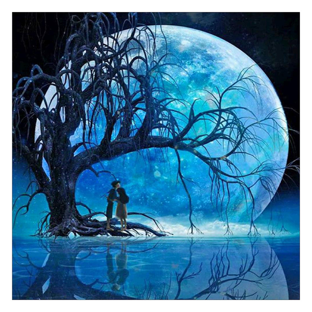 Moon Tree 11CT Stamped Cross Stitch Kit 40x40cm(canvas)