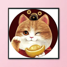 Load image into Gallery viewer, Fortune Cat 11CT Stamped Cross Stitch Kit 50x50cm(canvas)
