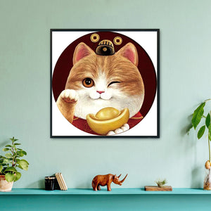 Fortune Cat 11CT Stamped Cross Stitch Kit 50x50cm(canvas)