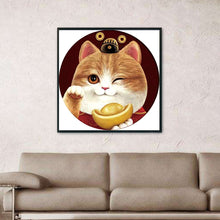 Load image into Gallery viewer, Fortune Cat 11CT Stamped Cross Stitch Kit 50x50cm(canvas)
