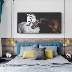Two Horses 100x50cm(canvas) Full Round Drill Diamond Painting