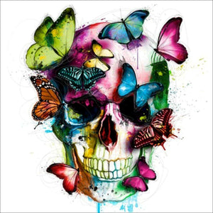 Butterfly Skull 11CT Stamped Cross Stitch Kit 40x40cm(canvas)