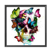 Load image into Gallery viewer, Butterfly Skull 11CT Stamped Cross Stitch Kit 40x40cm(canvas)
