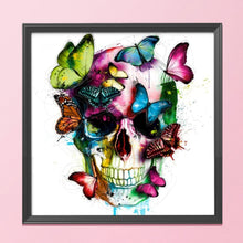 Load image into Gallery viewer, Butterfly Skull 11CT Stamped Cross Stitch Kit 40x40cm(canvas)
