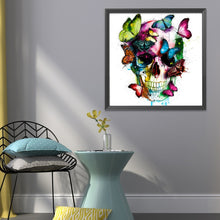 Load image into Gallery viewer, Butterfly Skull 11CT Stamped Cross Stitch Kit 40x40cm(canvas)
