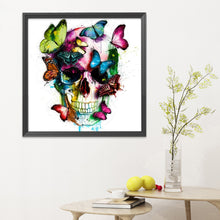 Load image into Gallery viewer, Butterfly Skull 11CT Stamped Cross Stitch Kit 40x40cm(canvas)
