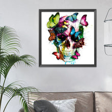 Load image into Gallery viewer, Butterfly Skull 11CT Stamped Cross Stitch Kit 40x40cm(canvas)
