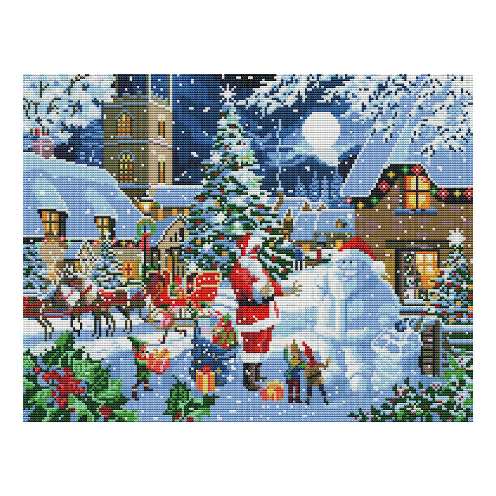 Santa Claus 11CT Stamped Cross Stitch Kit 50x40cm(canvas)