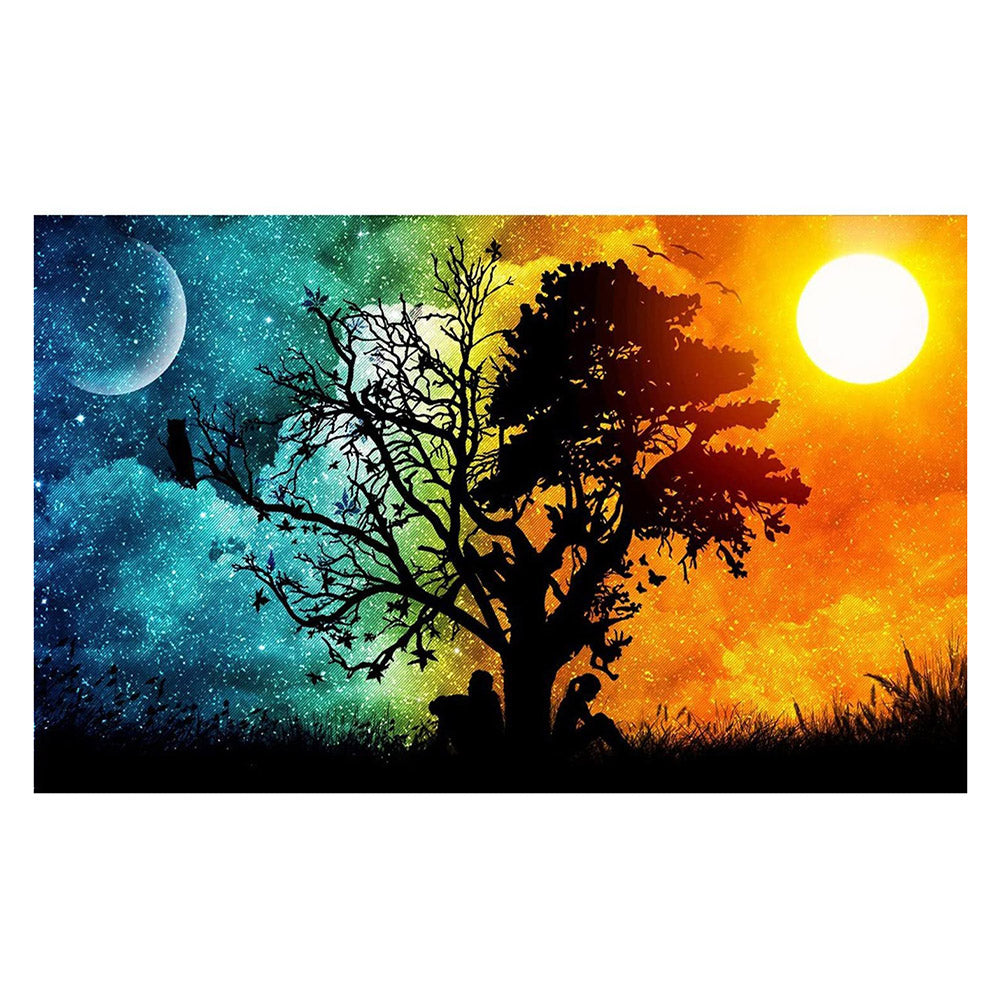 Sunset Tree 11CT Stamped Cross Stitch Kit 35x50cm(canvas)