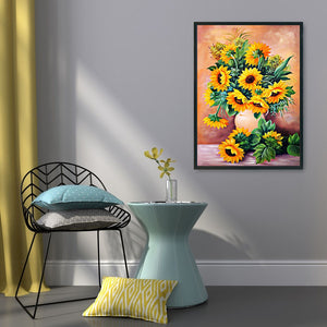 Sunflower Vase 11CT Stamped Cross Stitch Kit 36x46cm(canvas)