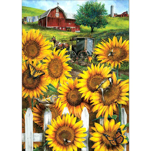 Garden Sunflower 11CT Stamped Cross Stitch Kit 36x46cm(canvas)