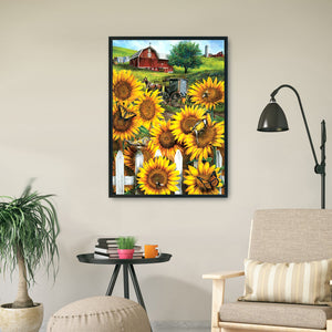 Garden Sunflower 11CT Stamped Cross Stitch Kit 36x46cm(canvas)