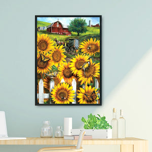 Garden Sunflower 11CT Stamped Cross Stitch Kit 36x46cm(canvas)