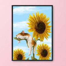 Load image into Gallery viewer, Sunflower Cat 11CT Stamped Cross Stitch Kit 36x46cm(canvas)
