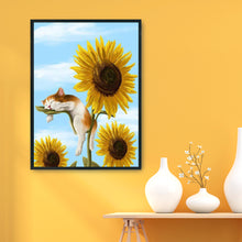 Load image into Gallery viewer, Sunflower Cat 11CT Stamped Cross Stitch Kit 36x46cm(canvas)
