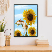 Load image into Gallery viewer, Sunflower Cat 11CT Stamped Cross Stitch Kit 36x46cm(canvas)
