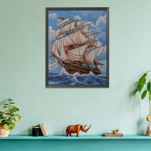 Load image into Gallery viewer, Sailboat 11CT Stamped Cross Stitch Kit 23x 30 cm(canvas)
