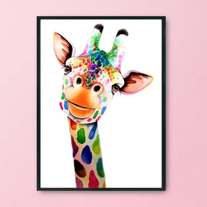 Colorful Giraffe 11CT Stamped Cross Stitch Kit 36x46cm(canvas)